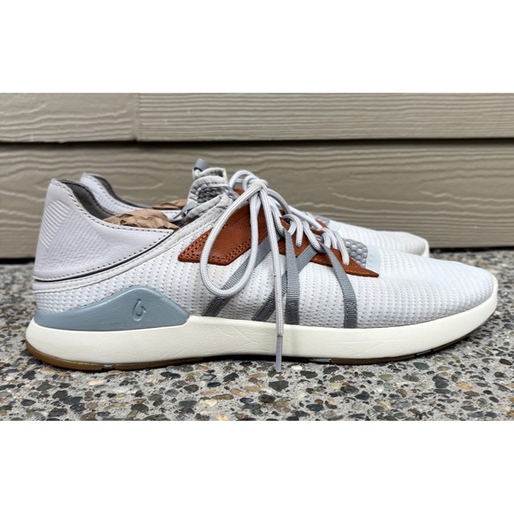 OluKai Men's Size 11.5 Mio Li Lightweight Athletic Sneakers Mist Grey/Poi